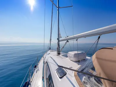 Deck of ANITA, a Elan Impression 45 sailboat at Split, Croatia