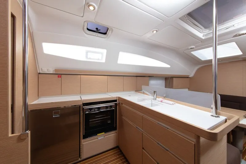 Galley of ANITA, a Elan Impression 45 sailboat at Split, Croatia