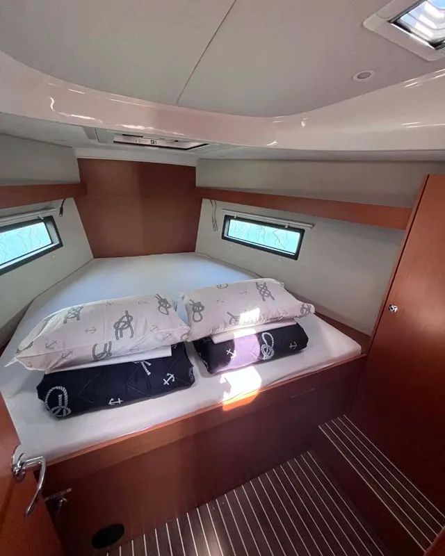 Cabin on Nembus, a Bavaria C38 sailboat at Grad Biograd na Moru, Croatia