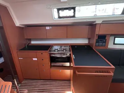 Galley of Nembus, a Bavaria C38 sailboat at Grad Biograd na Moru, Croatia