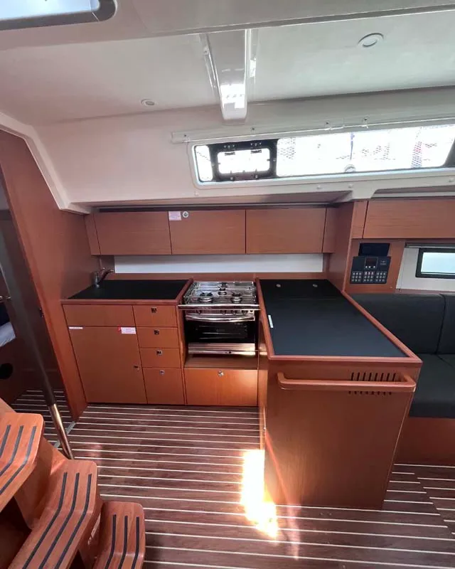 Galley of Nembus, a Bavaria C38 sailboat at Grad Biograd na Moru, Croatia