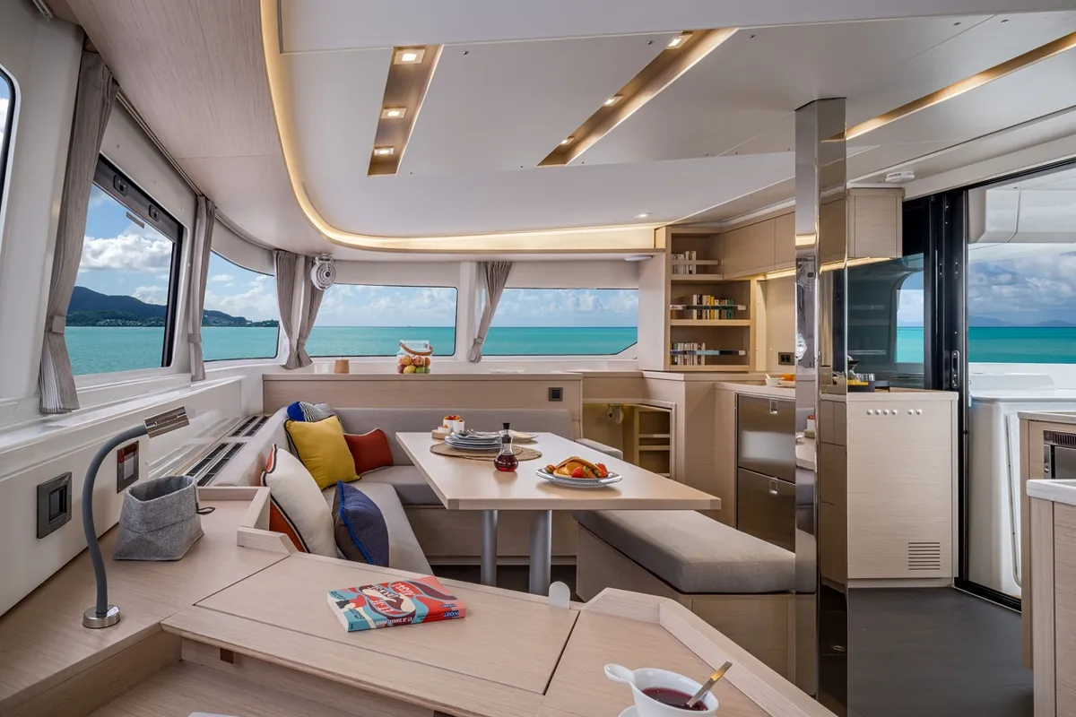 Salon of Pepe, a Lagoon 46 catamaran at Trogir, Croatia