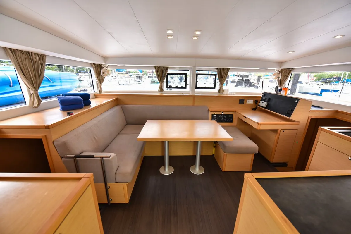 Salon of Emilio, a Lagoon 400 S2 catamaran at Baan Salak Phet, Thailand