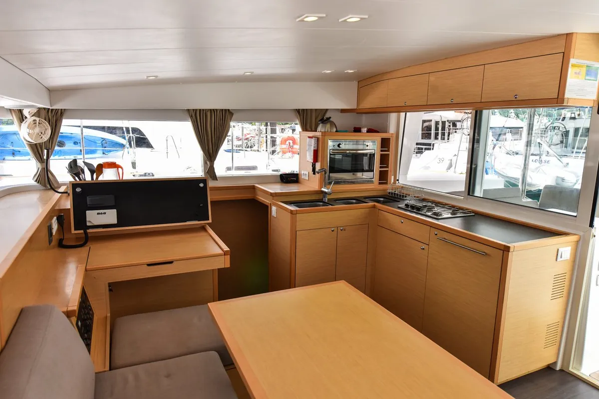 Galley of Emilio, a Lagoon 400 S2 catamaran at Baan Salak Phet, Thailand