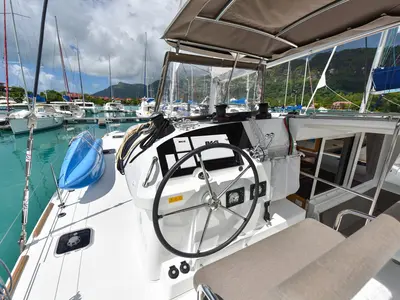Cockpit of Emilio, a Lagoon 400 S2 catamaran at Baan Salak Phet, Thailand