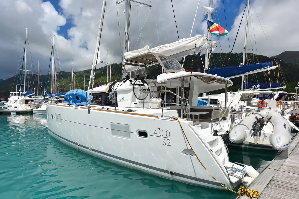Exterior view of Emilio, a Lagoon 400 S2 catamaran at Baan Salak Phet, Thailand