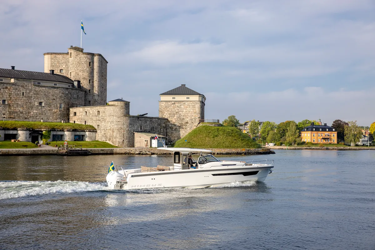 Exterior view of Ruddy, a Nimbus Tender T11 motorboat at Pirovac, Croatia