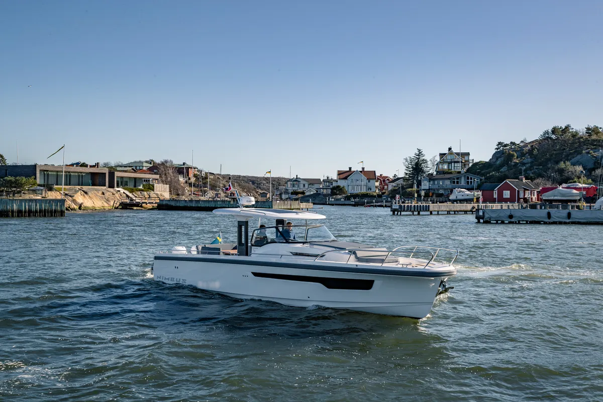 Exterior view of Ruddy, a Nimbus Tender T11 motorboat at Pirovac, Croatia