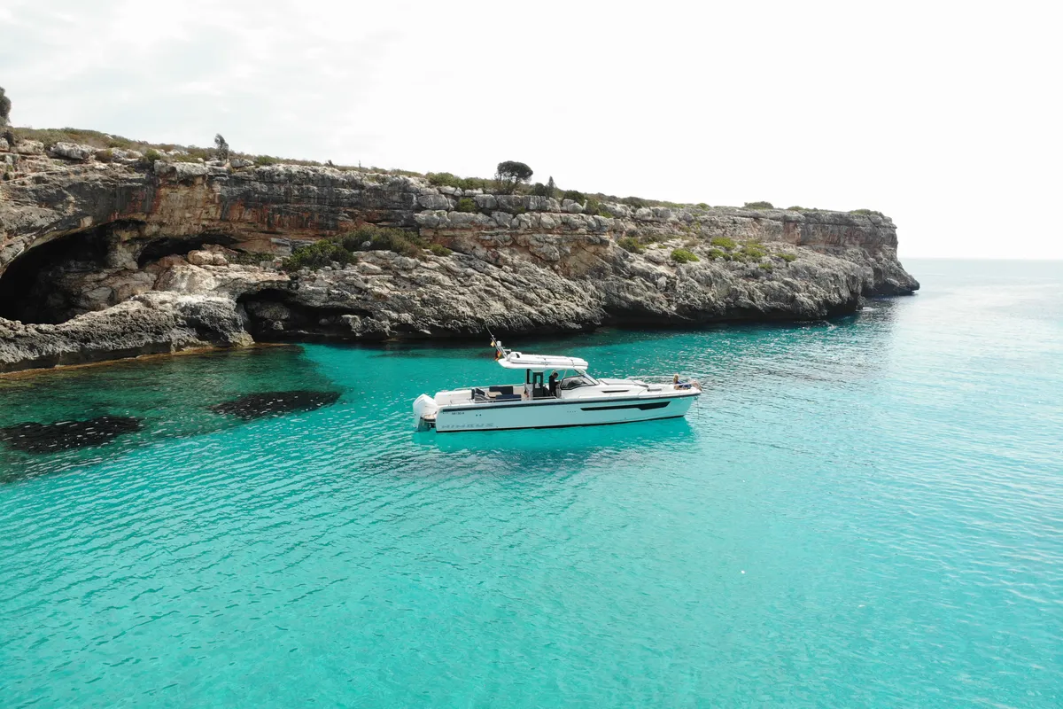 Exterior view of Ruddy, a Nimbus Tender T11 motorboat at Pirovac, Croatia