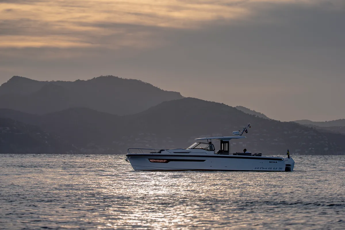 Exterior view of Ruddy, a Nimbus Tender T11 motorboat at Pirovac, Croatia
