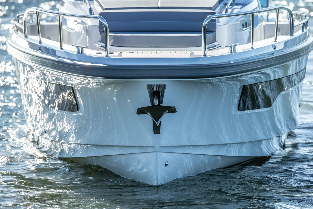 Deck of Ruddy, a Nimbus Tender T11 motorboat at Pirovac, Croatia