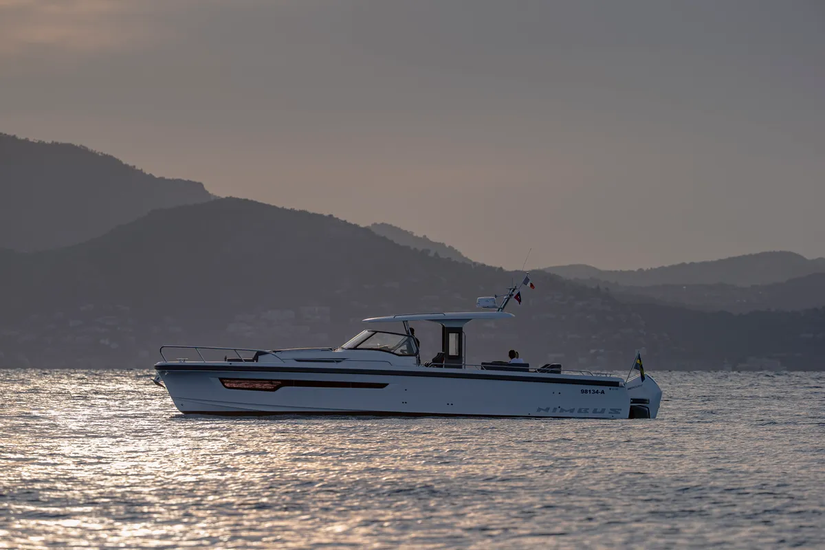 Exterior view of Ruddy, a Nimbus Tender T11 motorboat at Pirovac, Croatia