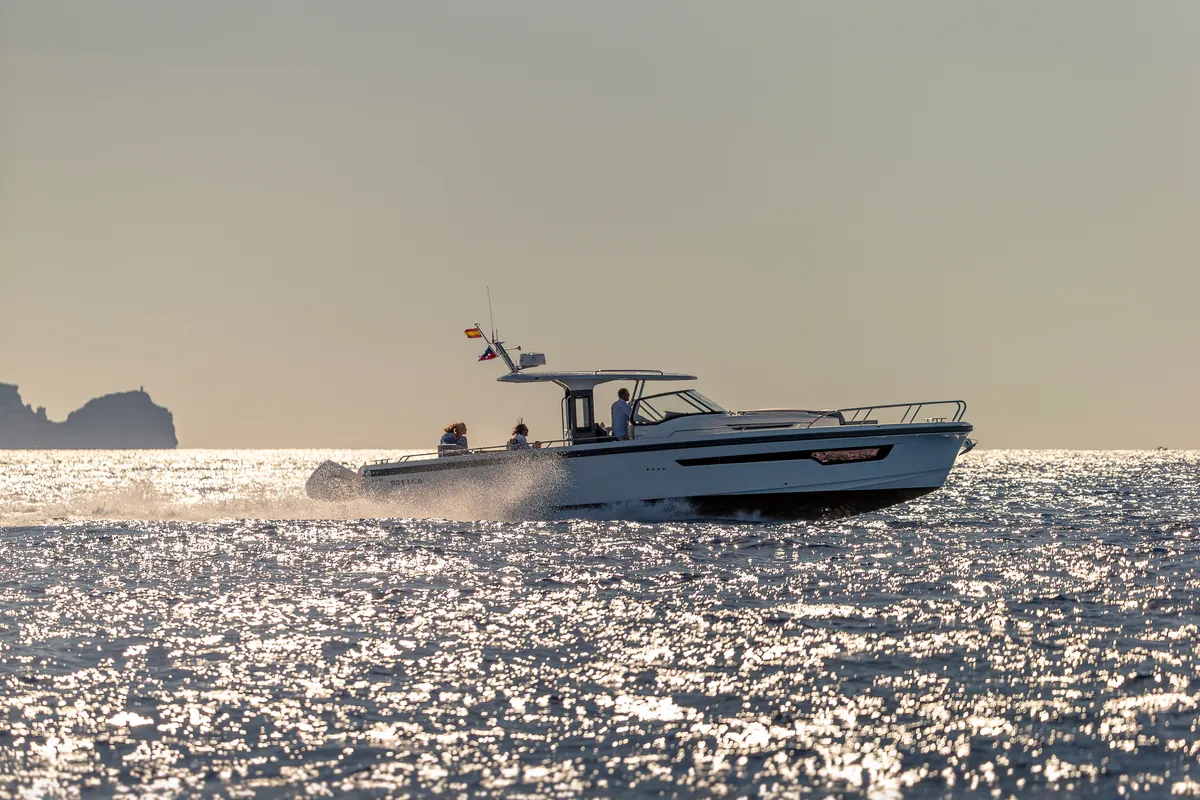 Exterior view of Ruddy, a Nimbus Tender T11 motorboat at Pirovac, Croatia