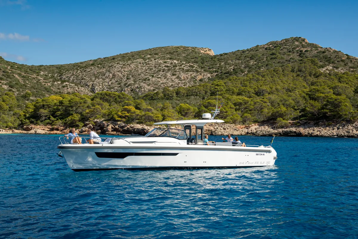 Exterior view of Ruddy, a Nimbus Tender T11 motorboat at Pirovac, Croatia