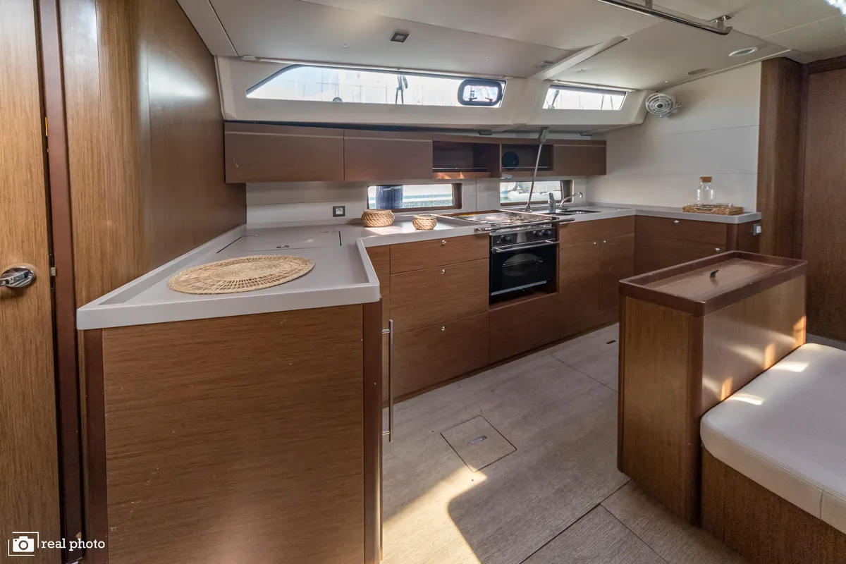 Galley of Emma, a Beneteau Oceanis 46.1 sailboat at Puntone di Scarlino, Italy