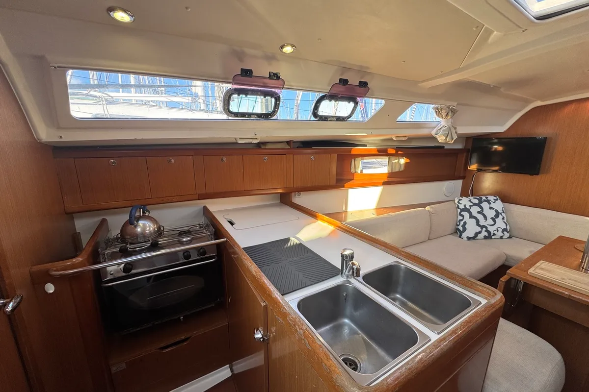 Galley of Tayrona, a Beneteau Oceanis 34 sailboat at La Rochelle, France
