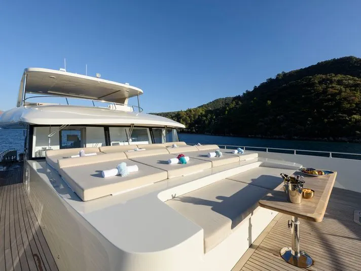 Deck of TanWay, a Gulet Motoryacht motor yacht at Marmaris, Turkey