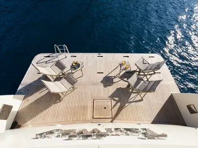 Deck of TanWay, a Gulet Motoryacht motor yacht at Marmaris, Turkey