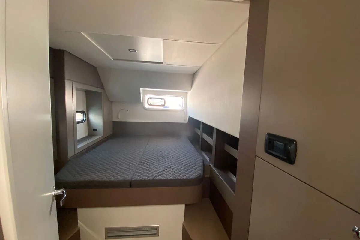 Cabin on Moderna, a Bali 4.6 catamaran at Cannigione, Italy