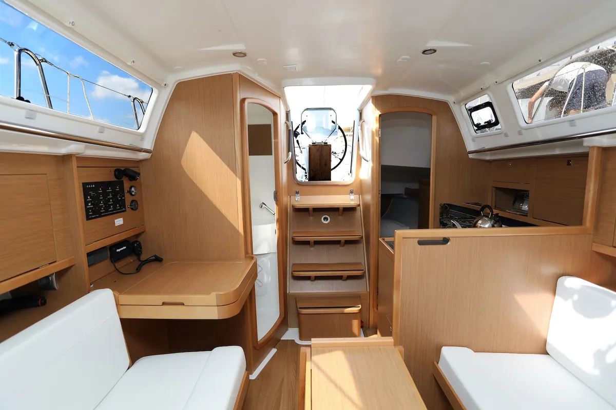 Salon of Tatjana, a Jeanneau Sun Odyssey 319 sailboat at Split, Croatia