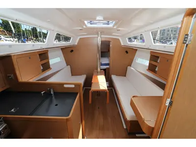 Salon of Tatjana, a Jeanneau Sun Odyssey 319 sailboat at Split, Croatia