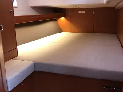 Cabin on Sea Wonder, a Bavaria Cruiser 46 sailboat at Kontokali, Greece