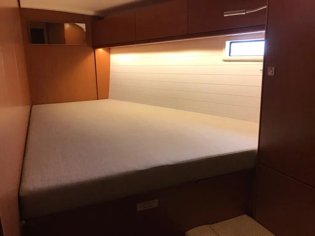 Cabin on Sea Wonder, a Bavaria Cruiser 46 sailboat at Kontokali, Greece