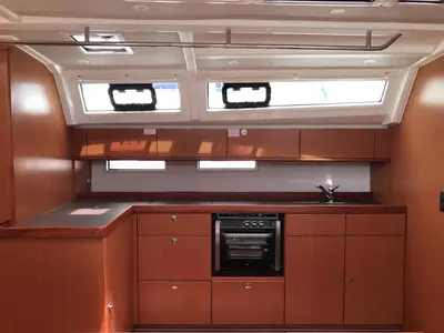 Galley of Sea Wonder, a Bavaria Cruiser 46 sailboat at Kontokali, Greece