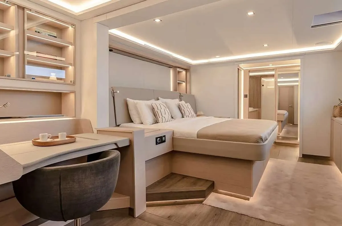 Sol Madinina, a Fountaine Pajot Thira 80 catamaran at Athens, Marina Delta Kallithea, Greece