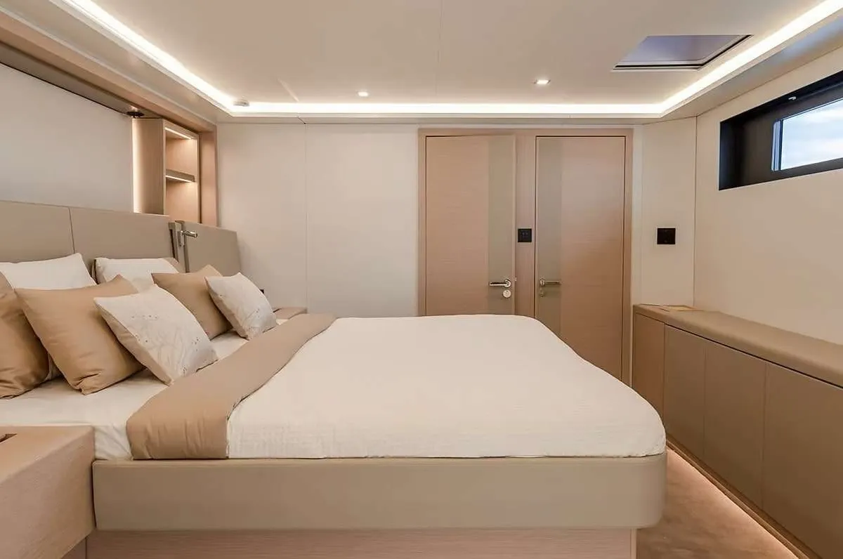 Sol Madinina, a Fountaine Pajot Thira 80 catamaran at Athens, Marina Delta Kallithea, Greece