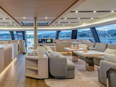 Sol Madinina, a Fountaine Pajot Thira 80 catamaran at Athens, Marina Delta Kallithea, Greece