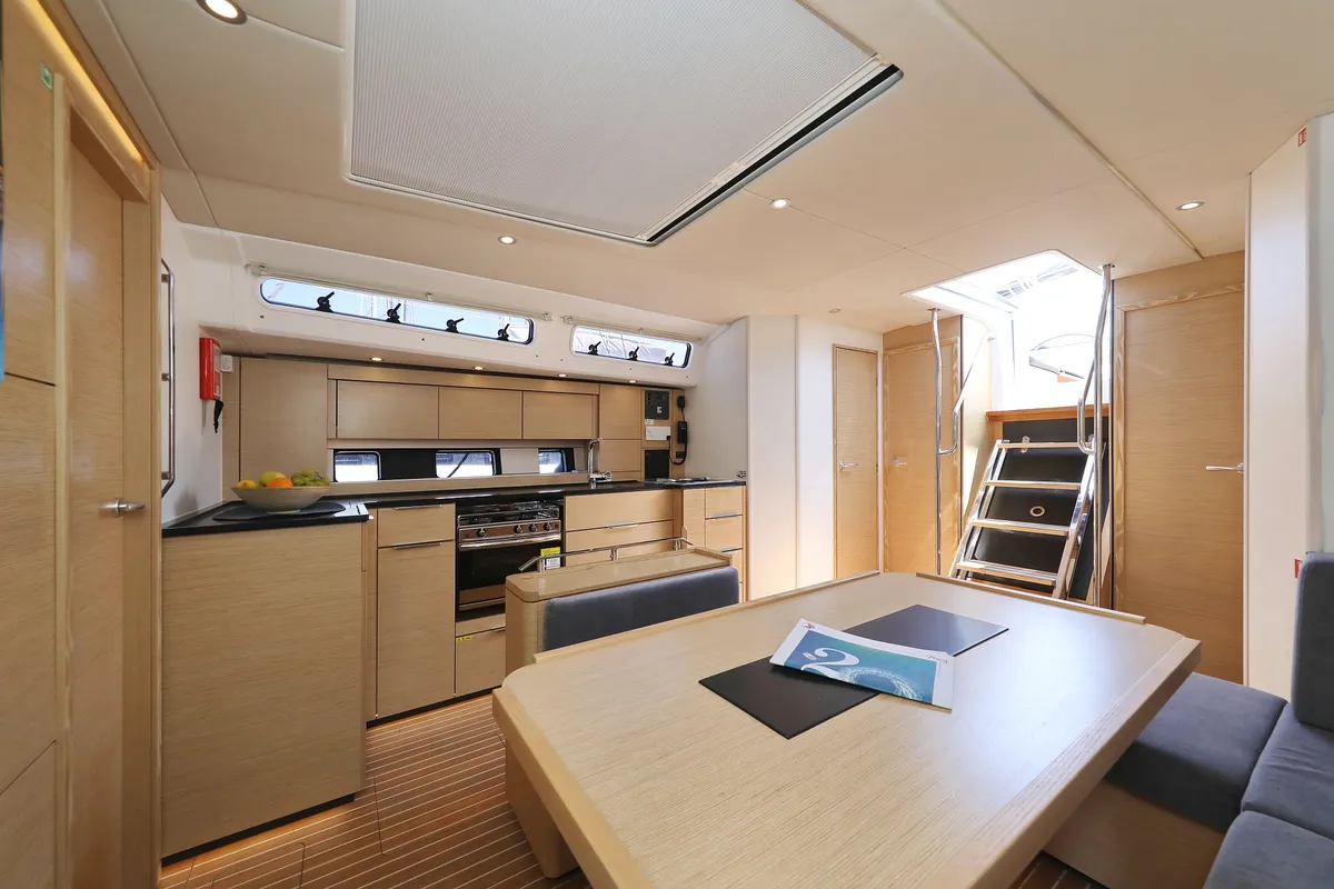 Salon of Salacia, a Hanse 460 sailboat at Grad Šibenik, Croatia