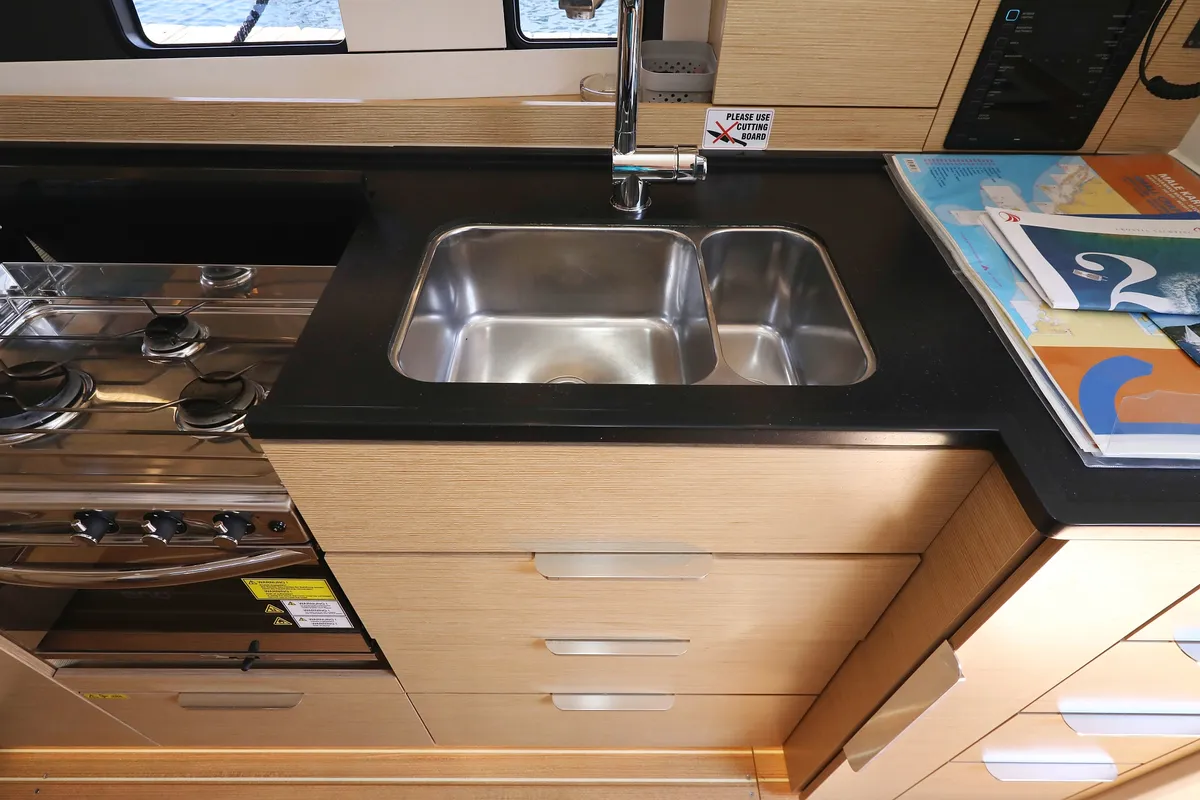 Galley of Salacia, a Hanse 460 sailboat at Grad Šibenik, Croatia