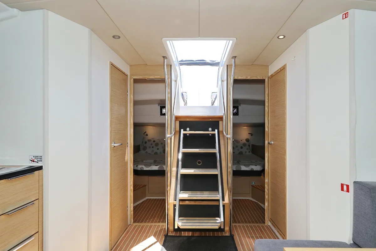 Cabin on Salacia, a Hanse 460 sailboat at Grad Šibenik, Croatia