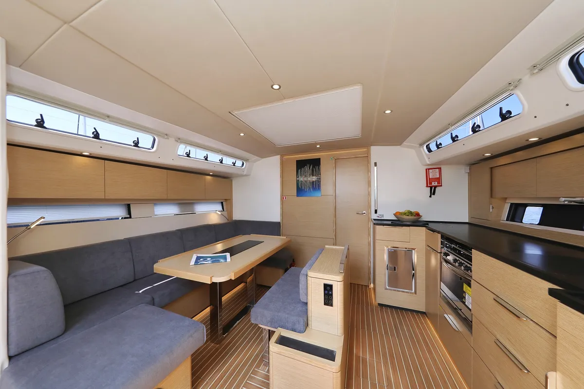 Salon of Salacia, a Hanse 460 sailboat at Grad Šibenik, Croatia
