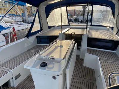 Valvento, a Beneteau Oceanis 46.1 sailboat at Cannigione, Italy