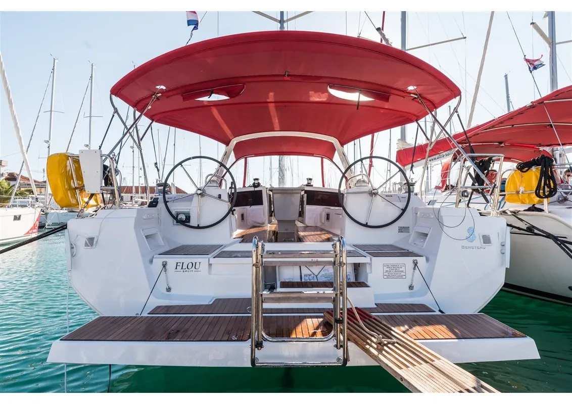 Exterior view of FLOU, a Beneteau Oceanis 48 sailboat at Split, Croatia