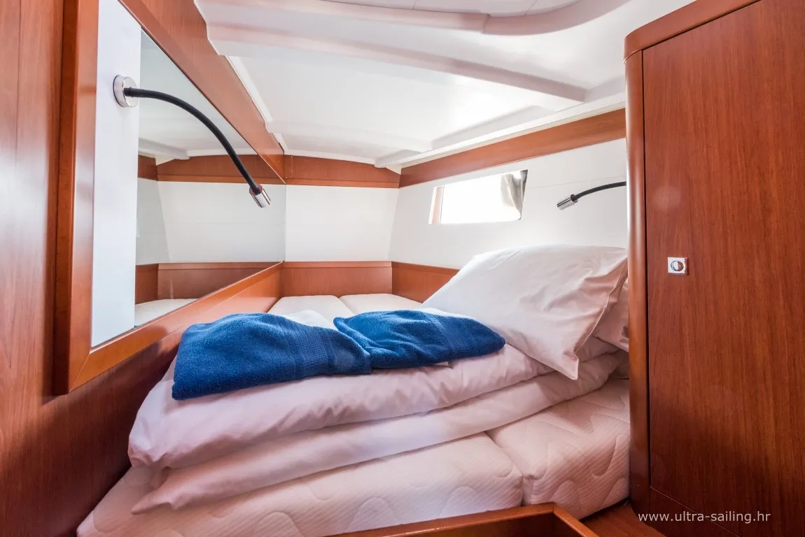 Cabin on FLOU, a Beneteau Oceanis 48 sailboat at Split, Croatia