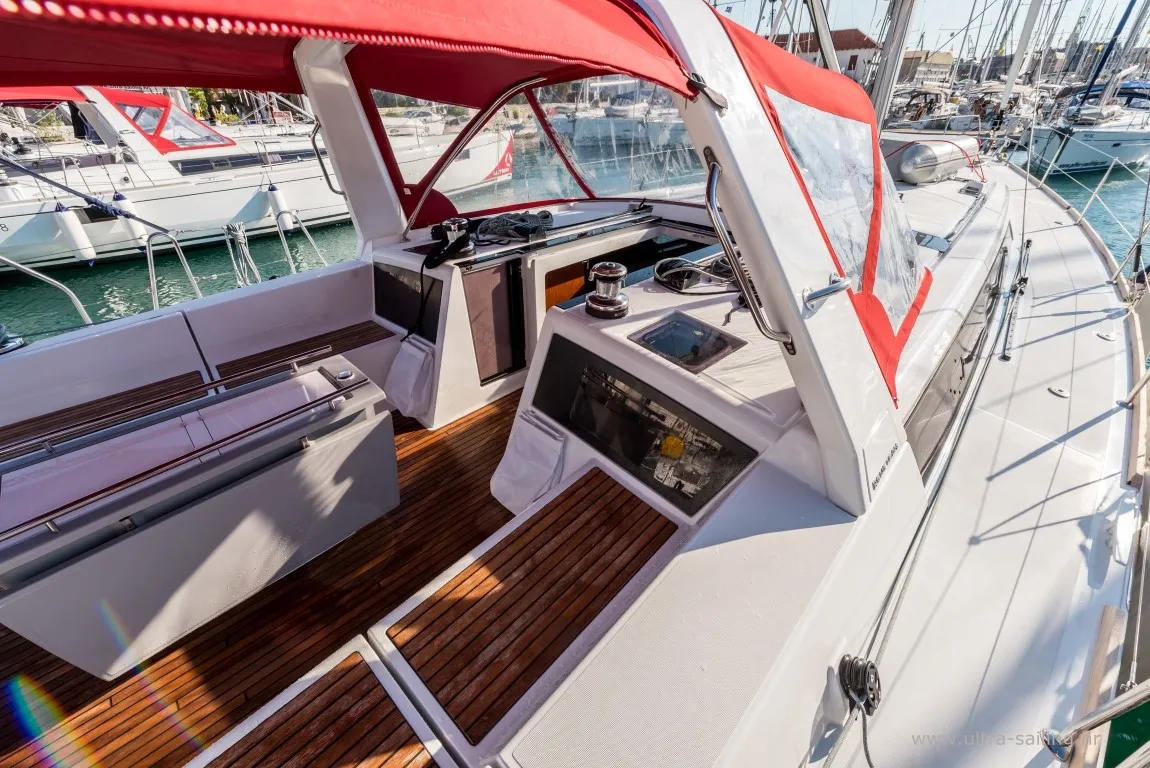 Deck of FLOU, a Beneteau Oceanis 48 sailboat at Split, Croatia
