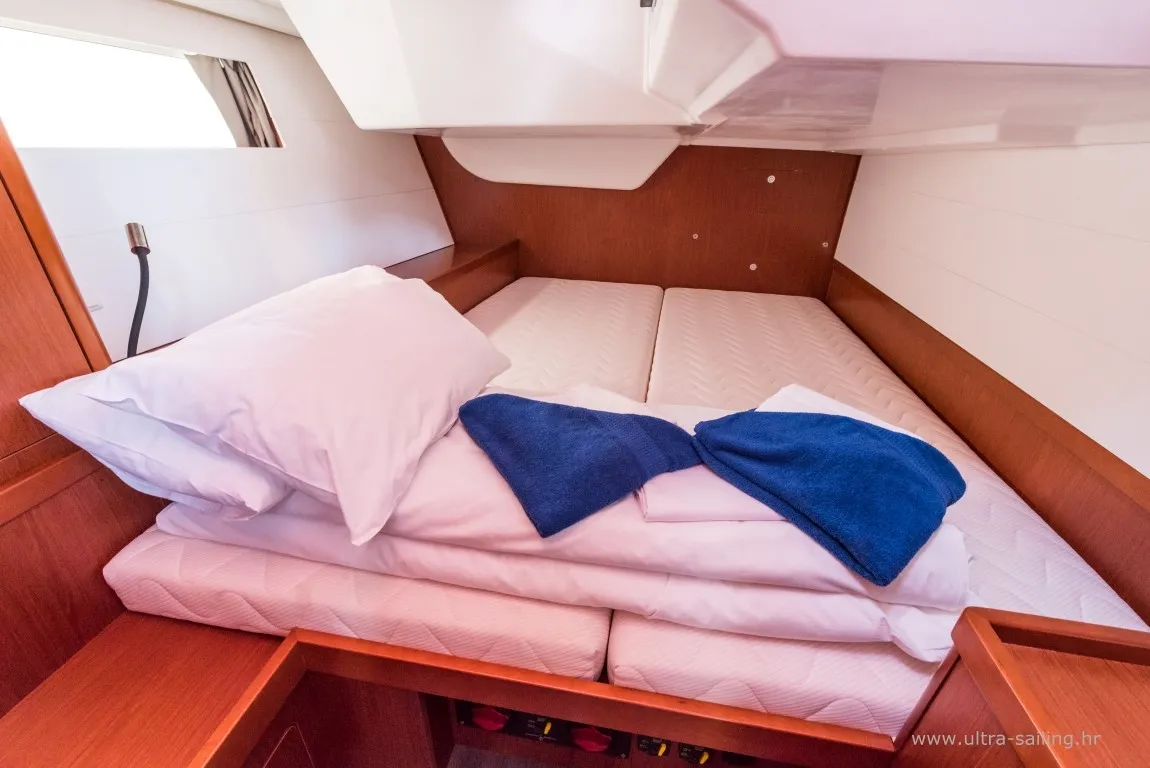 Cabin on FLOU, a Beneteau Oceanis 48 sailboat at Split, Croatia