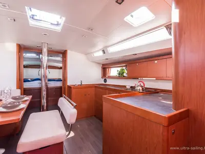 Galley of FLOU, a Beneteau Oceanis 48 sailboat at Split, Croatia