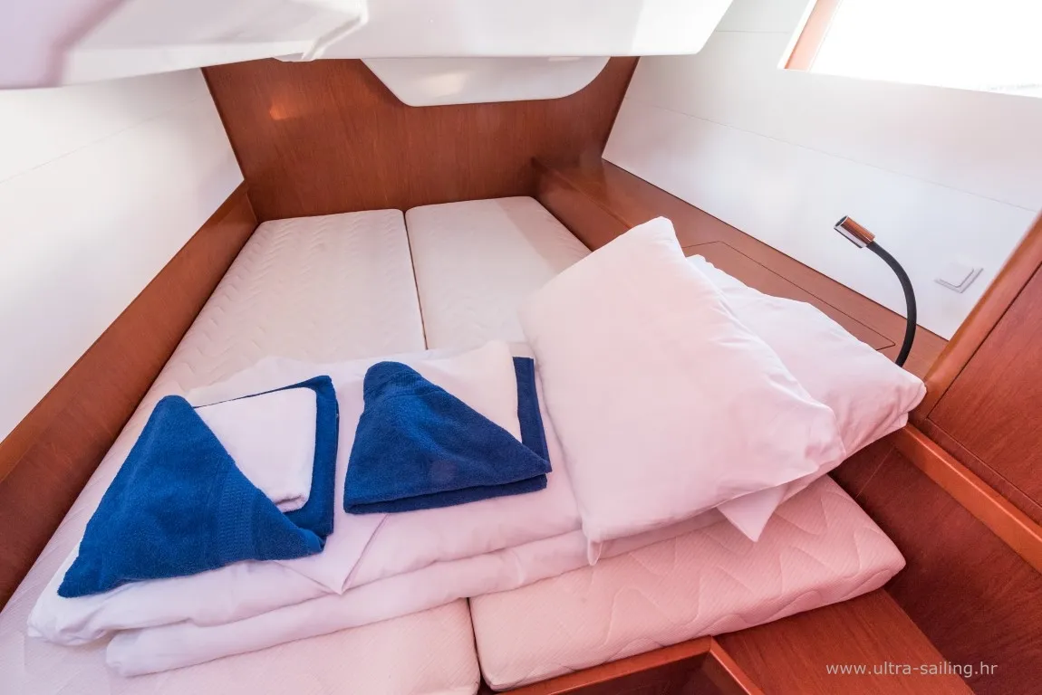 Cabin on FLOU, a Beneteau Oceanis 48 sailboat at Split, Croatia