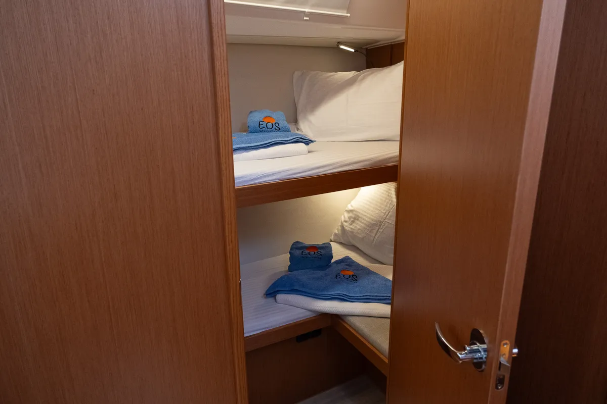 Cabin on Iris, a Bavaria C46 sailboat at Fethiye, Turkey