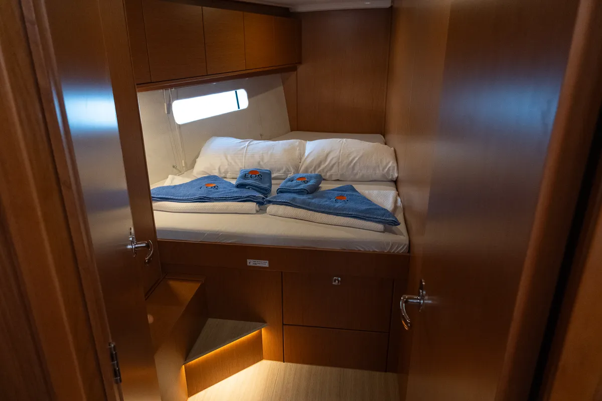 Cabin on Iris, a Bavaria C46 sailboat at Fethiye, Turkey