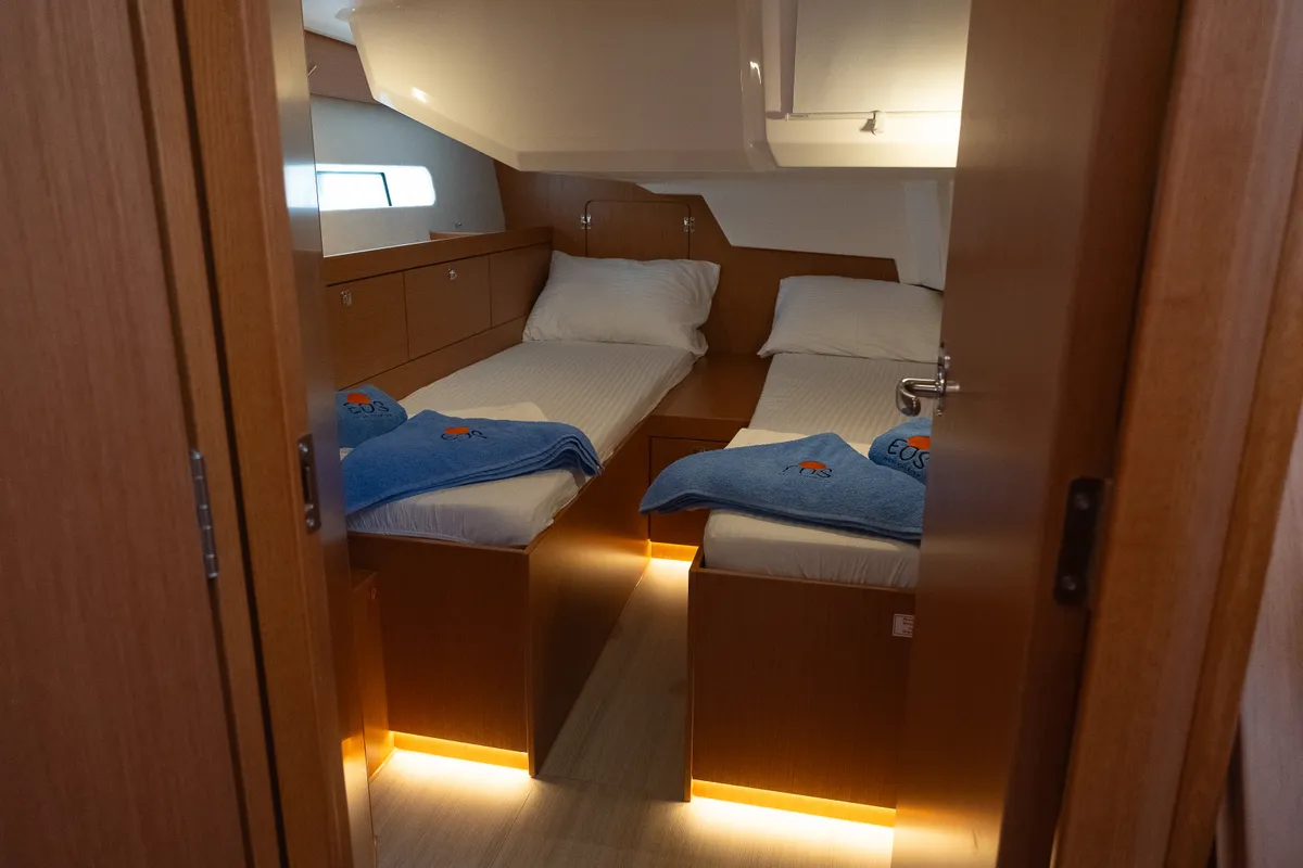 Cabin on Iris, a Bavaria C46 sailboat at Fethiye, Turkey