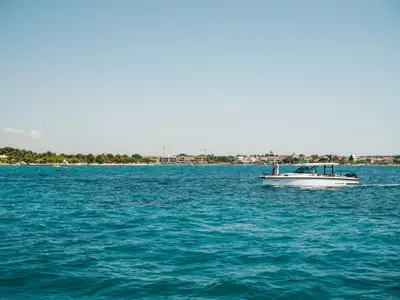 Exterior view of Axopar 37, a Axopar 37 Sun Top motorboat at Zaton, Croatia