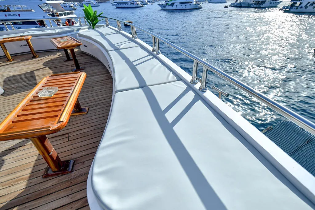 Deck of Twin bed cabin lower deck 2, a Gulet Luxury Motor Yacht motorboat at Sharm El Sheikh, Egypt