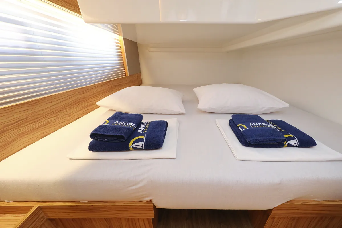 Cabin on Taonga, a Cobra Yachts Seamaster 45 motor yacht at Grad Biograd na Moru, Croatia