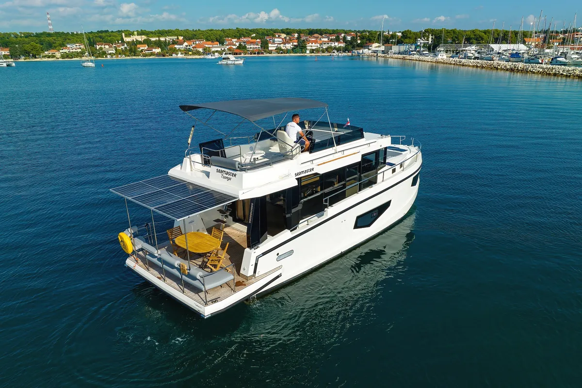 Deck of Taonga, a Cobra Yachts Seamaster 45 motor yacht at Grad Biograd na Moru, Croatia
