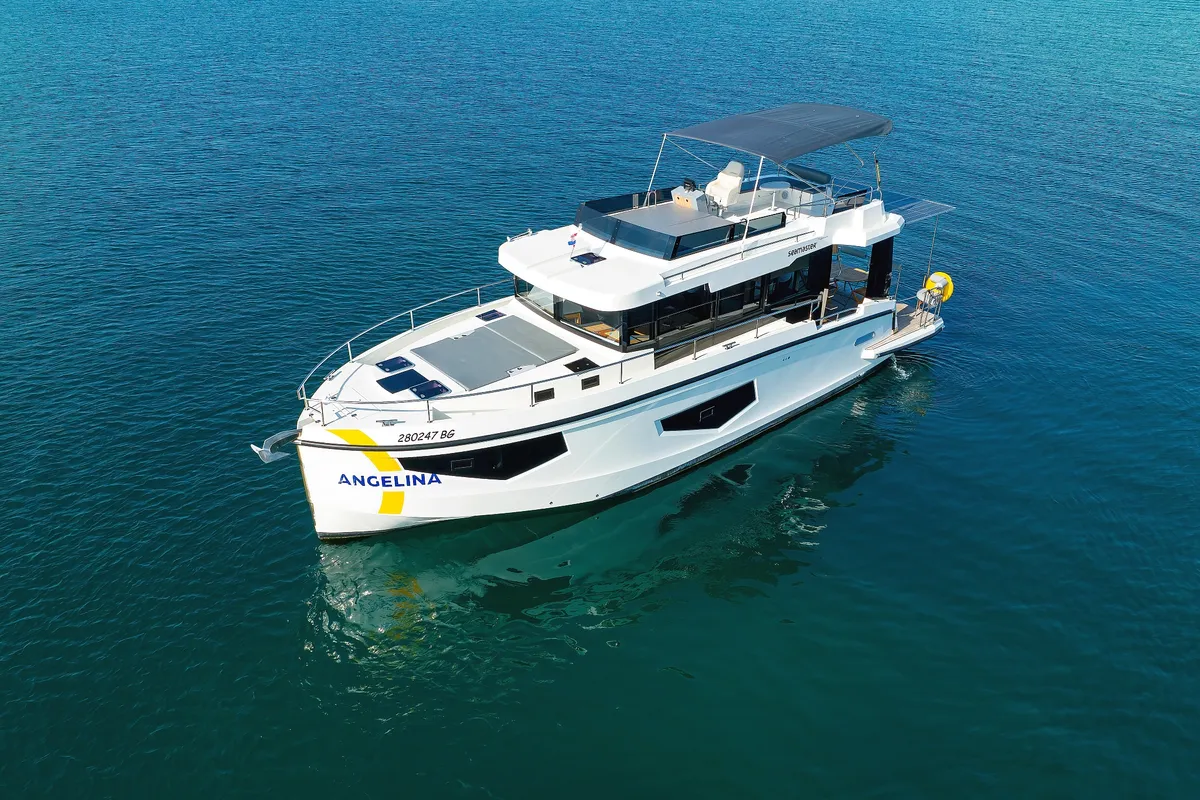 Deck of Taonga, a Cobra Yachts Seamaster 45 motor yacht at Grad Biograd na Moru, Croatia